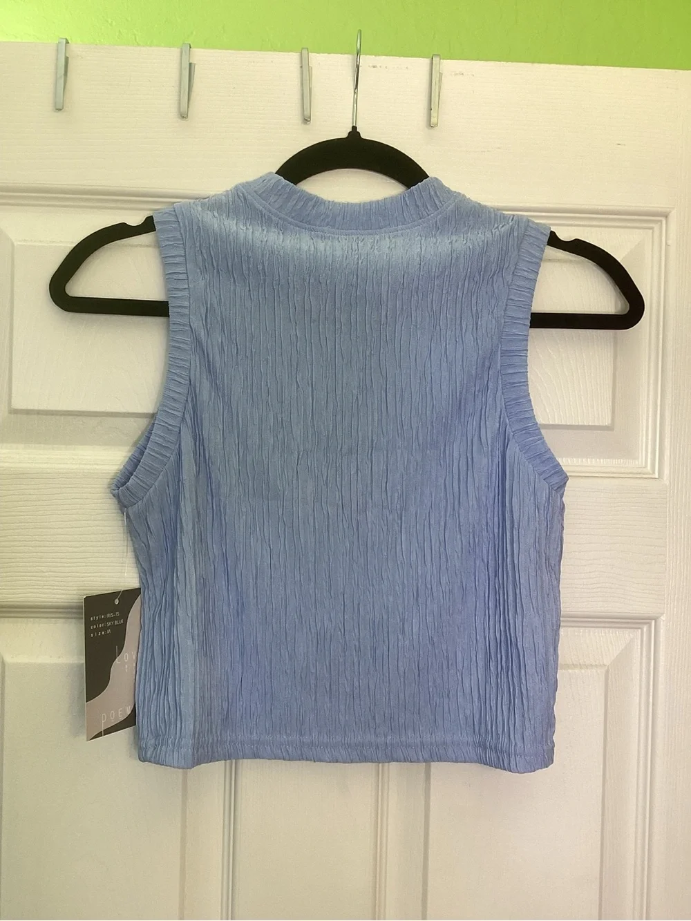 Women's Blue Wide Leg Pants/Crop Top Set, size Medium, NWT